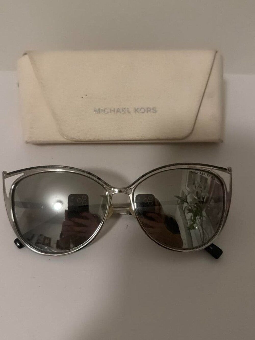 Silver cat eye sunglasses from Michael Kors